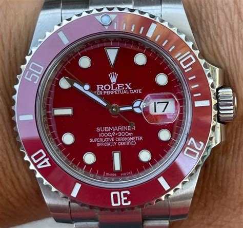 rolex rainbow submariner|rolex red submariner for sale.